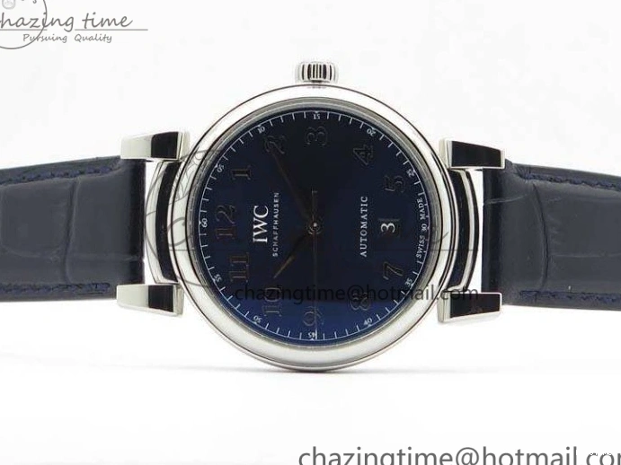MIROTIME 0201 MoistureWicking Da Vinci IW356601 SS MKF 1:1 Best Edition Blue Dial On Black Leather Strap A 7233